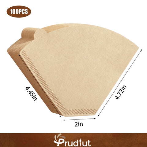 Prudiut filtro cono Nº4 sin blanqueado, papel natural para sabor limpio.