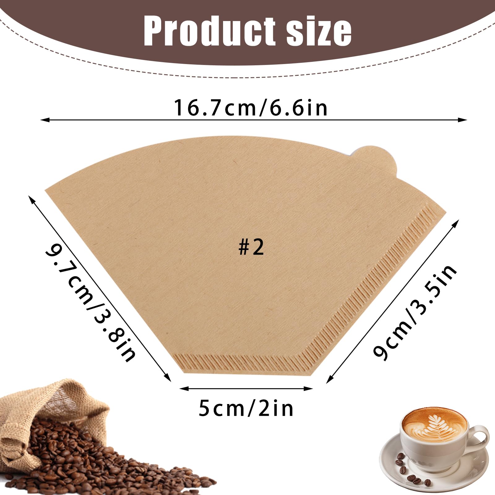 Prudiut filtros cono No.2 para café: compatibles con máquinas de goteo.