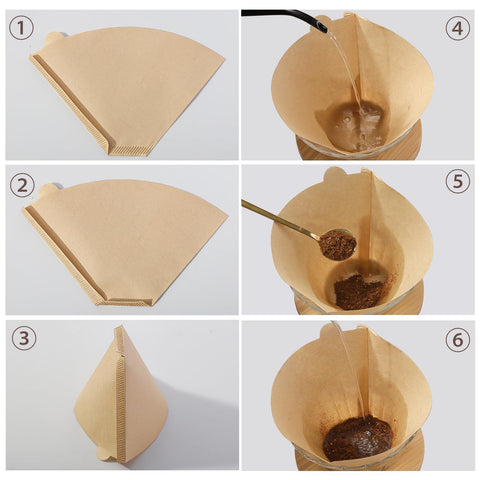 Prudiut papel filtro cono sin blanqueado para café No.2: filtrado estable.