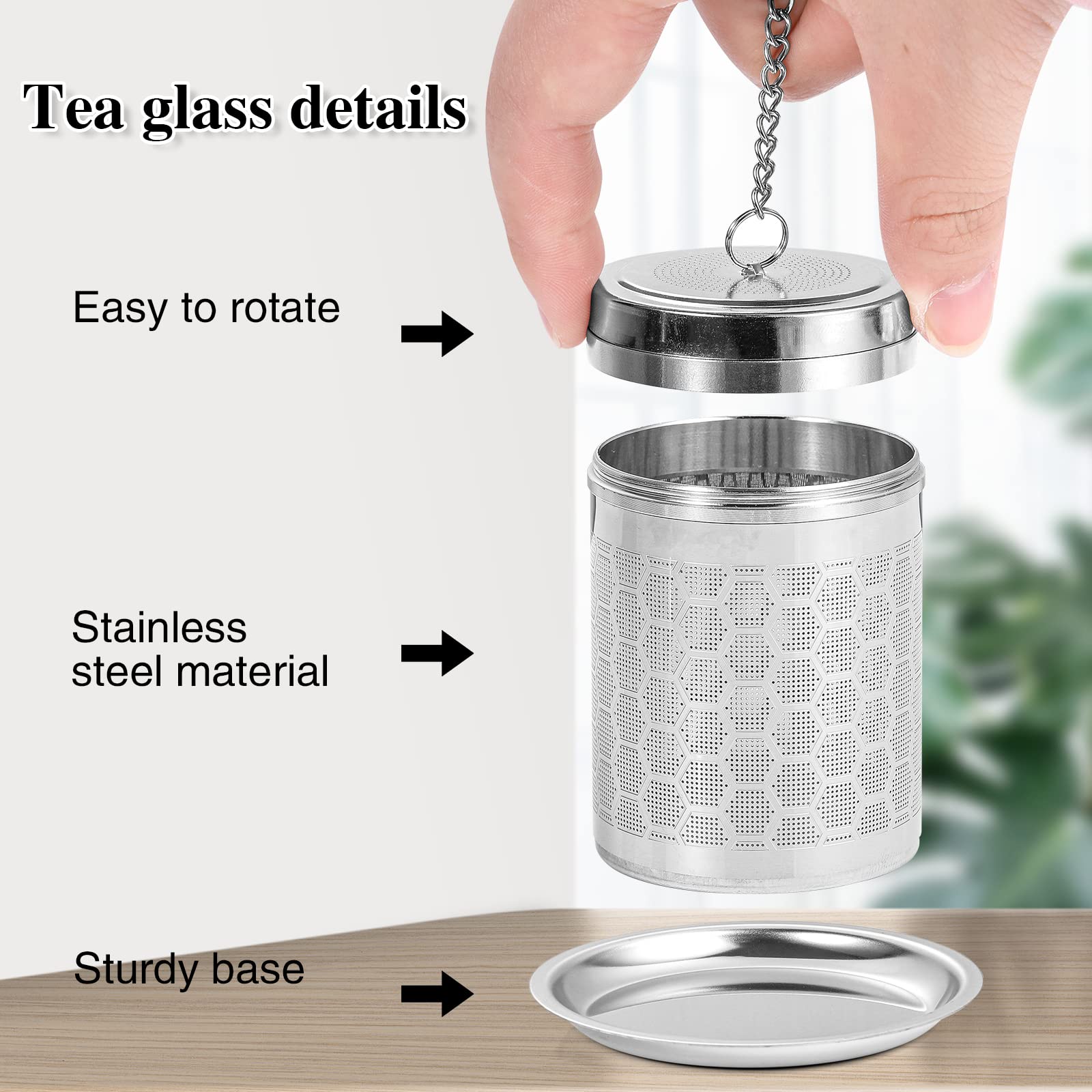 Prudiut Infusor de té con cadena, manejo seguro.