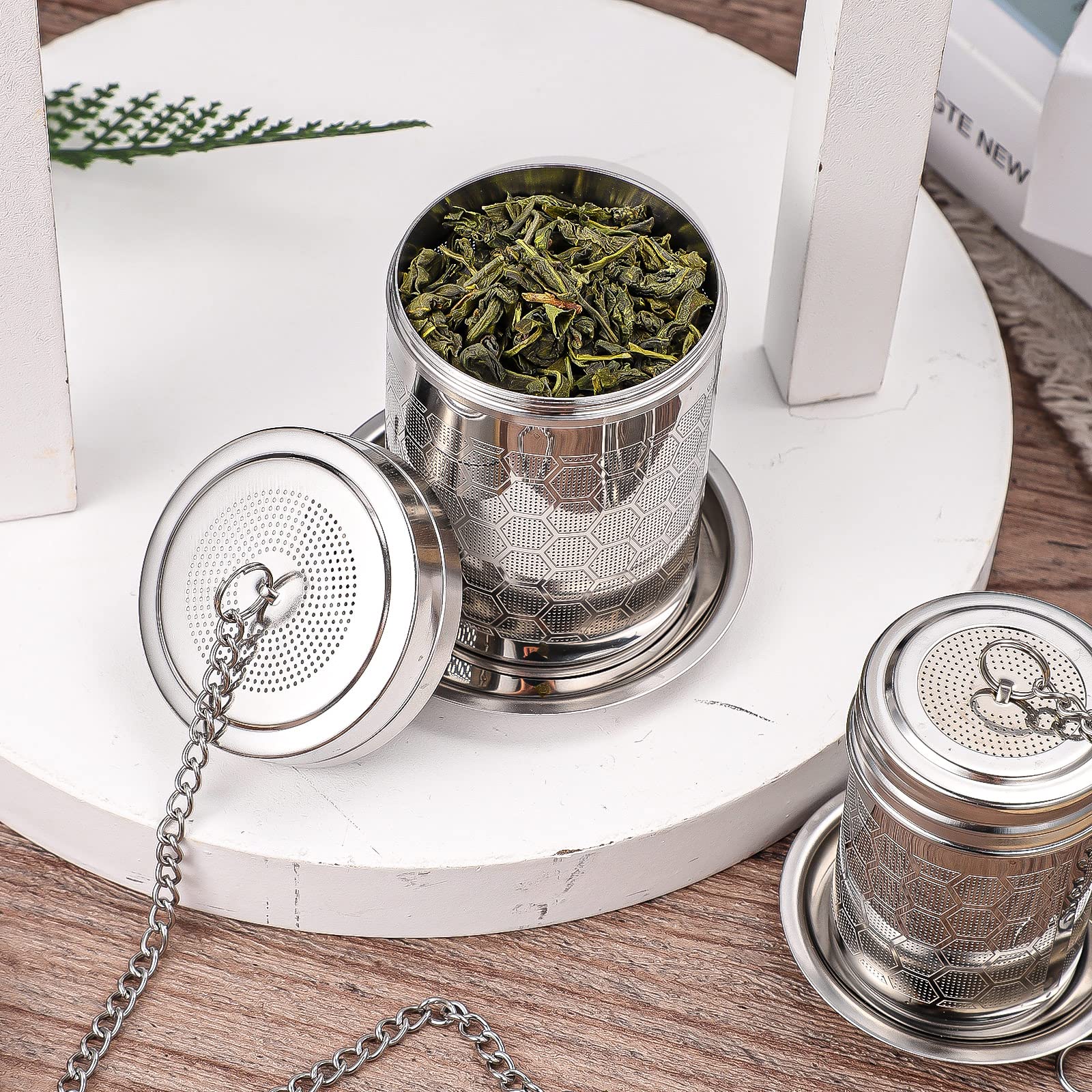 Prudiut Infusor de té con dos platillos para goteo.