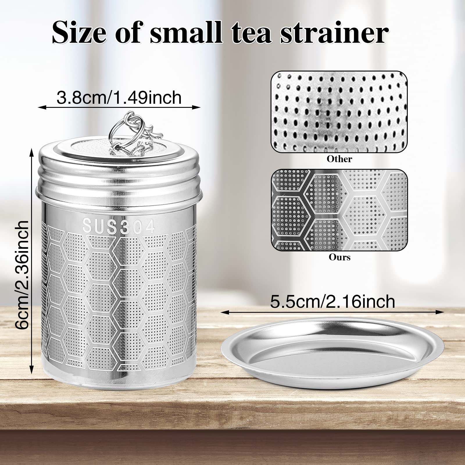Prudiut Infusor de té con malla 0,5 mm, filtro fino.