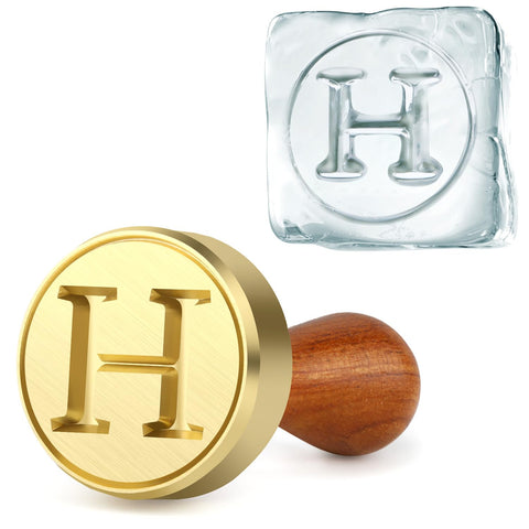 PrudoPex sello de bronce para hielo con inicial H, cubos distintivos