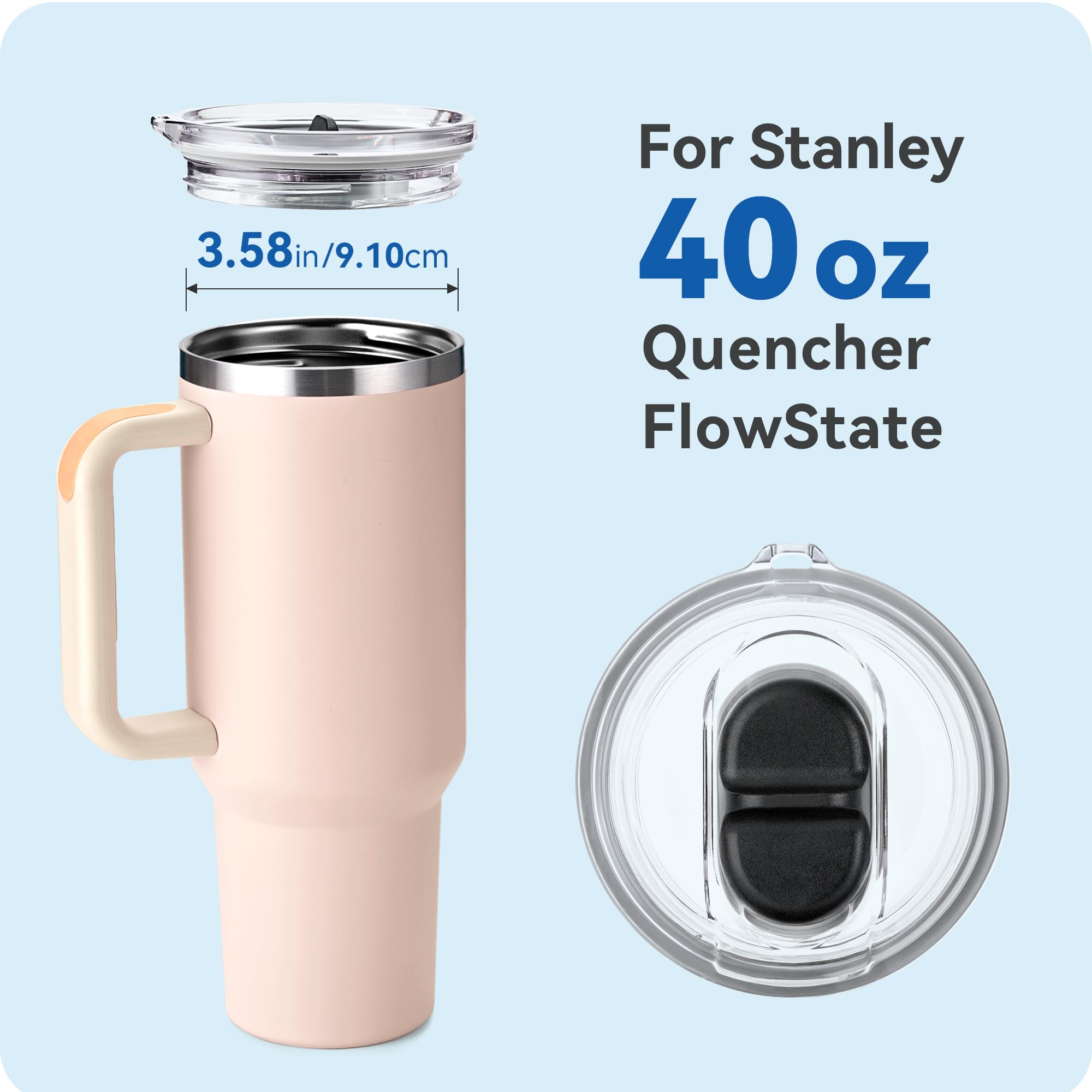Prurex tapa para pajillas reutilizables 6-8 mm en Stanley Quencher 40 oz.