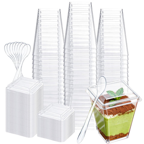 Vaso Pryntono 5oz con tapa para presentaciones elegantes de postres
