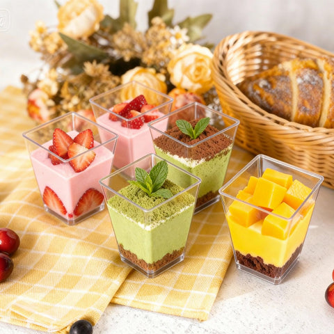 Vasos Pryntono de postre reutilizables para reuniones