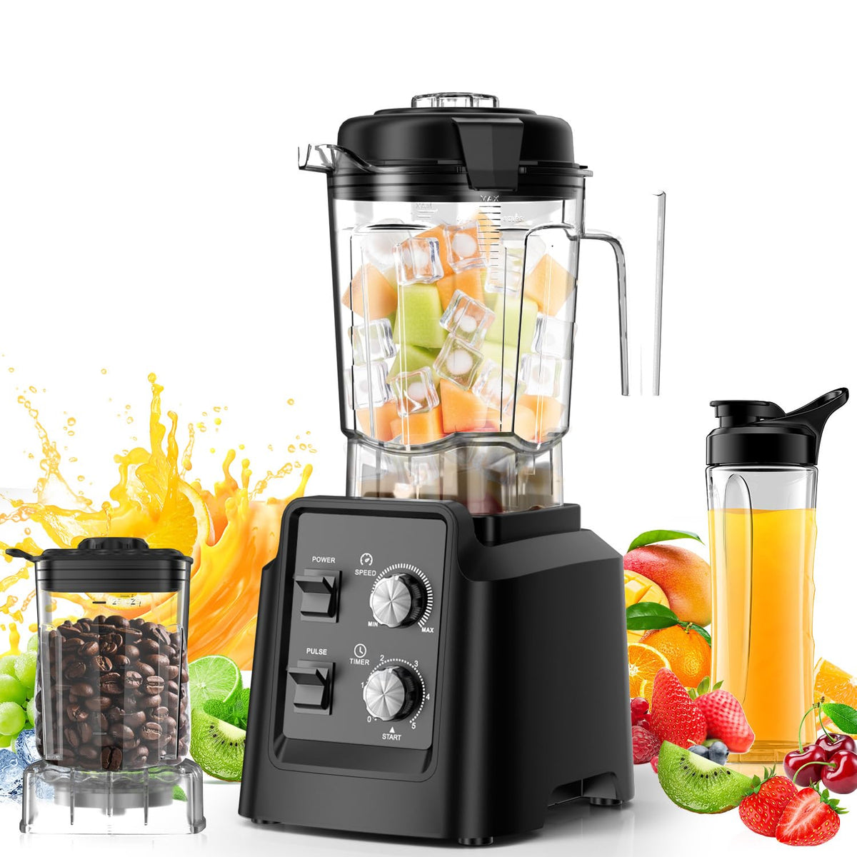 Licuadora PSIIDAN con motor de 1800W para batidos suaves y consistentes
