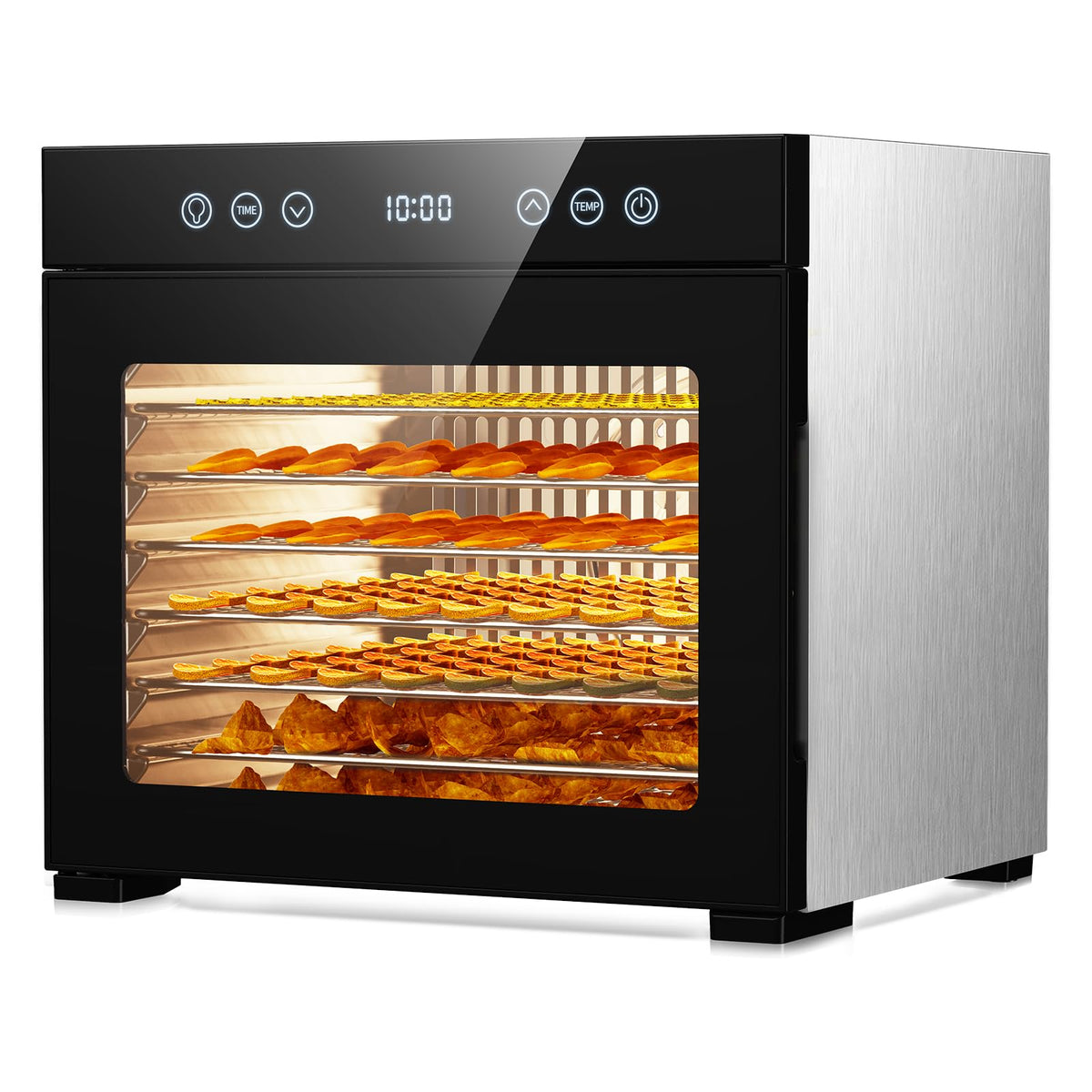 PSIIDAN deshidratadora con 8 bandejas de acero inoxidable para snacks caseros.
