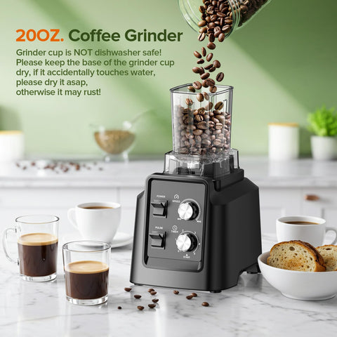 PSIIDAN Blender, cuchillas de acero inoxidable de seis filos para resultados suaves