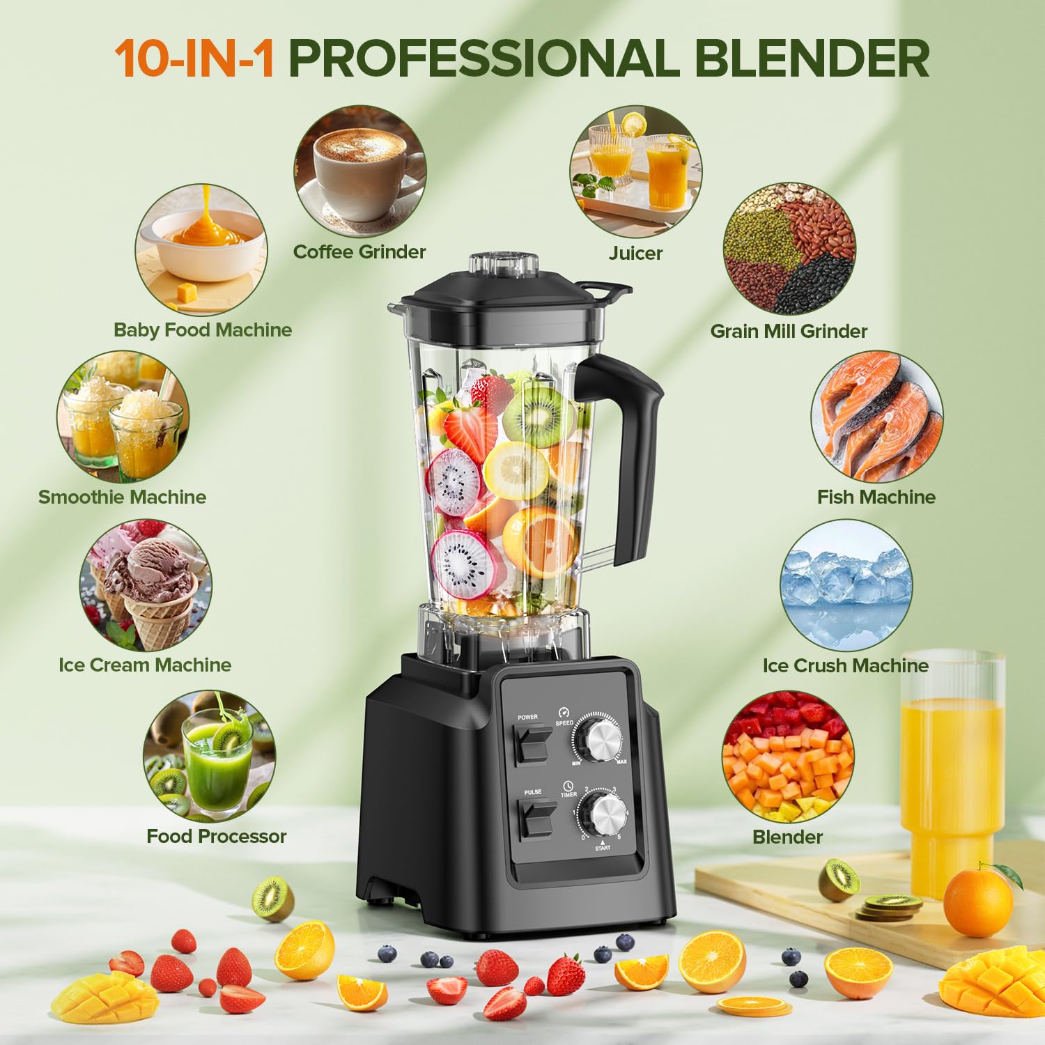 PSIIDAN Blender, protección contra sobrecarga para uso seguro y estable