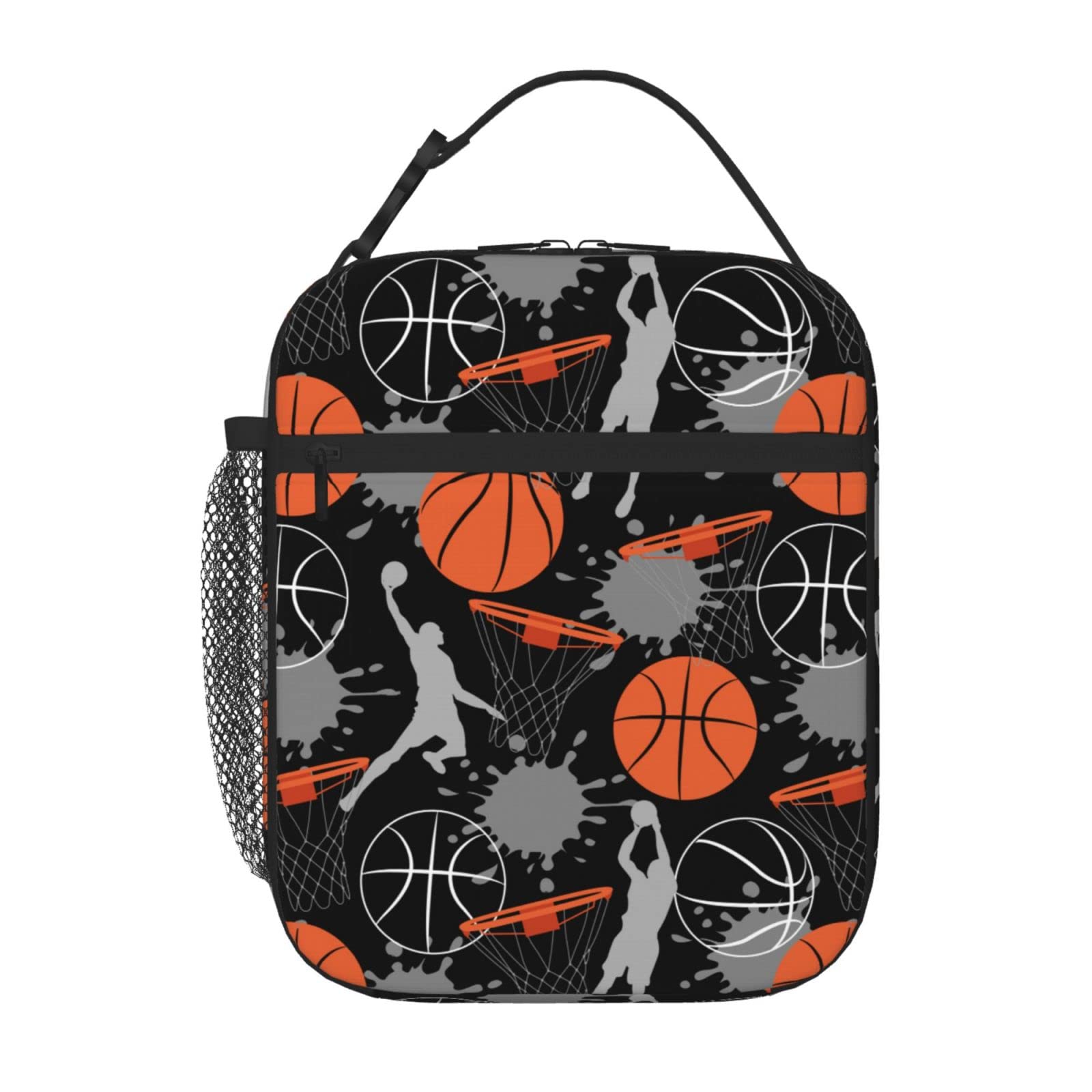 PTPLMM bolsa de almuerzo aislada para baloncesto, ideal para meriendas escolares.