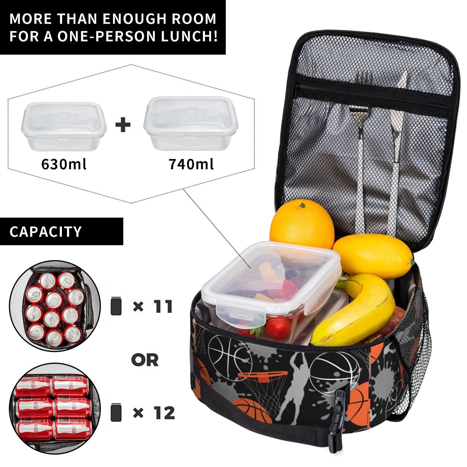PTPLMM bolsa de almuerzo escolar, diseño compacto para mochilas.
