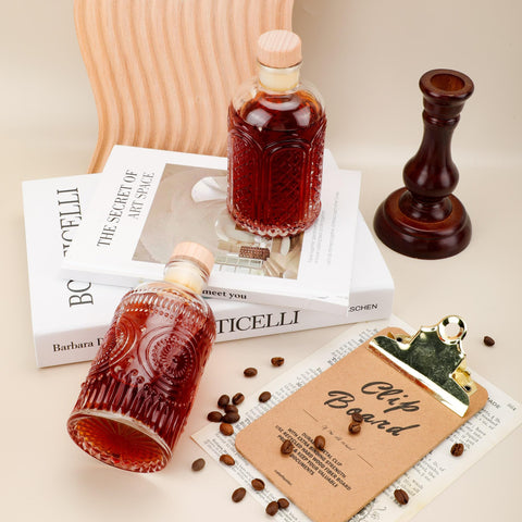 Botellas PTSGCAI de vidrio claro 6 oz, diseño-exquisito.