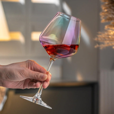 Vaso PTSTING iridiscente de gran capacidad para degustar vinos