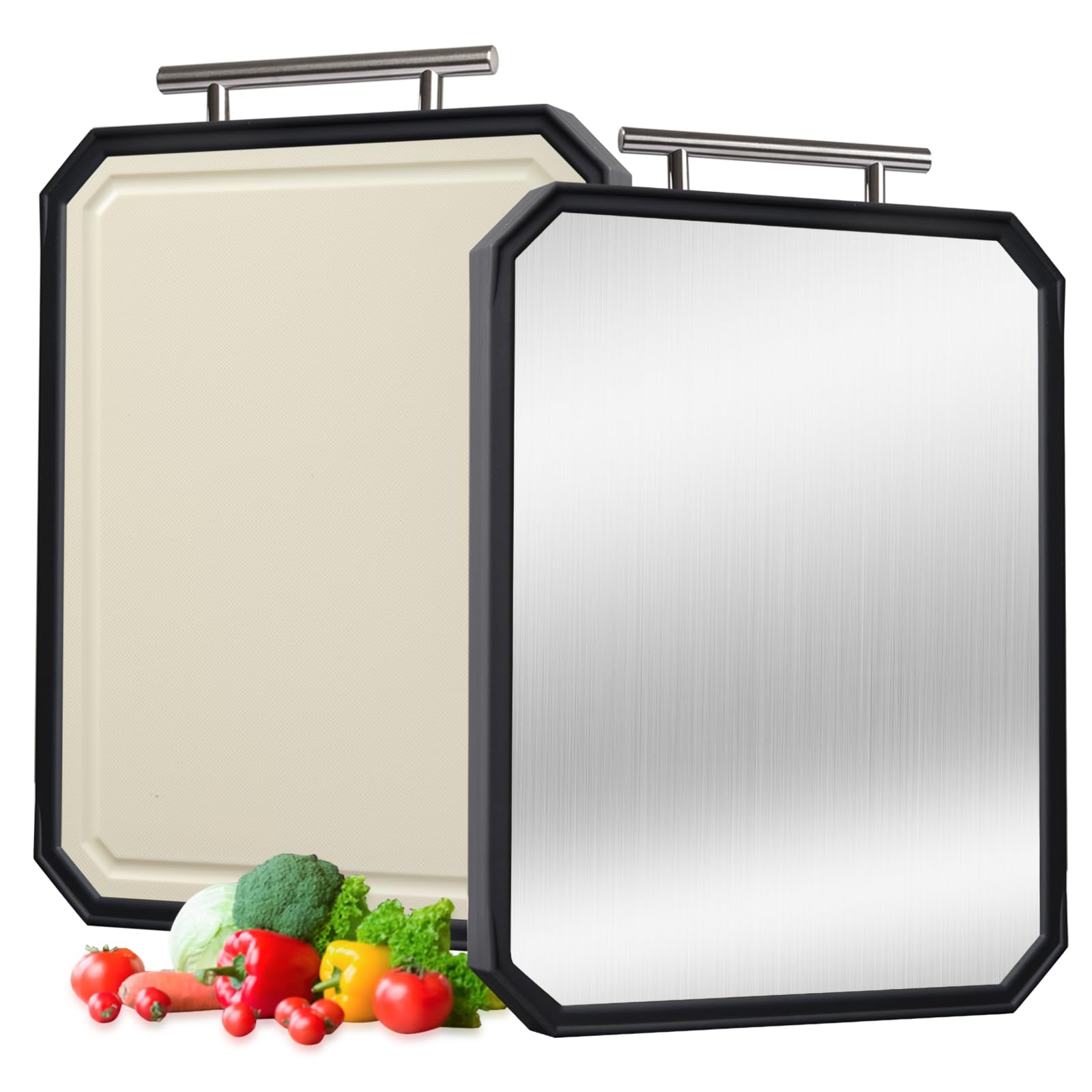 PTYTIFY tabla de corte doble cara de titanio para carne y verduras
