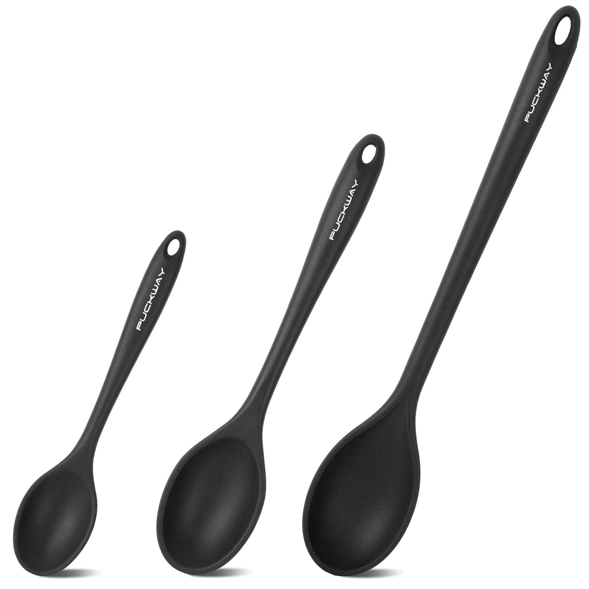 Cucharas PUCKWAY de silicona de 14.2 pulgadas para batir sin rayar