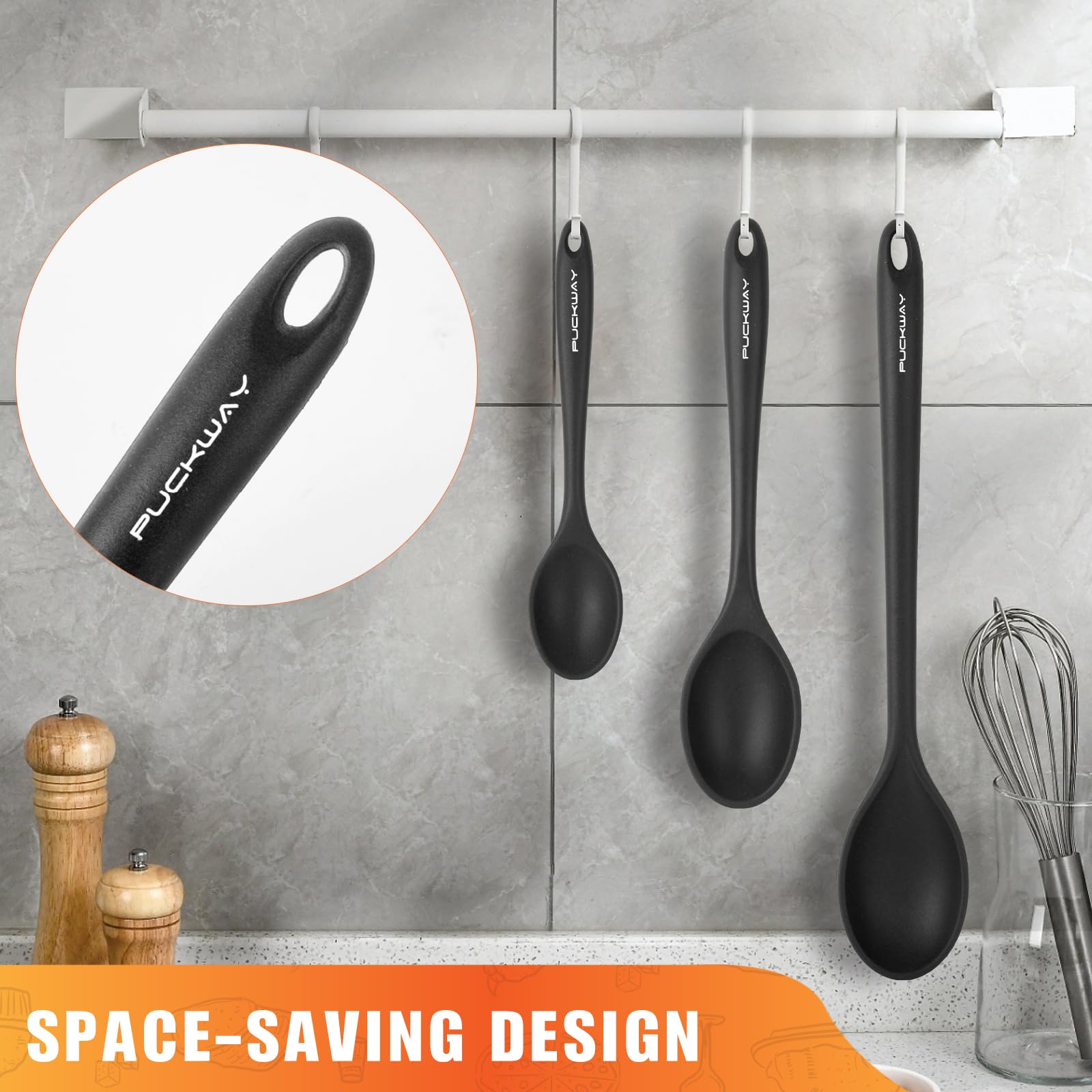Cucharas PUCKWAY de silicona de 7.9 pulgadas para servir porciones