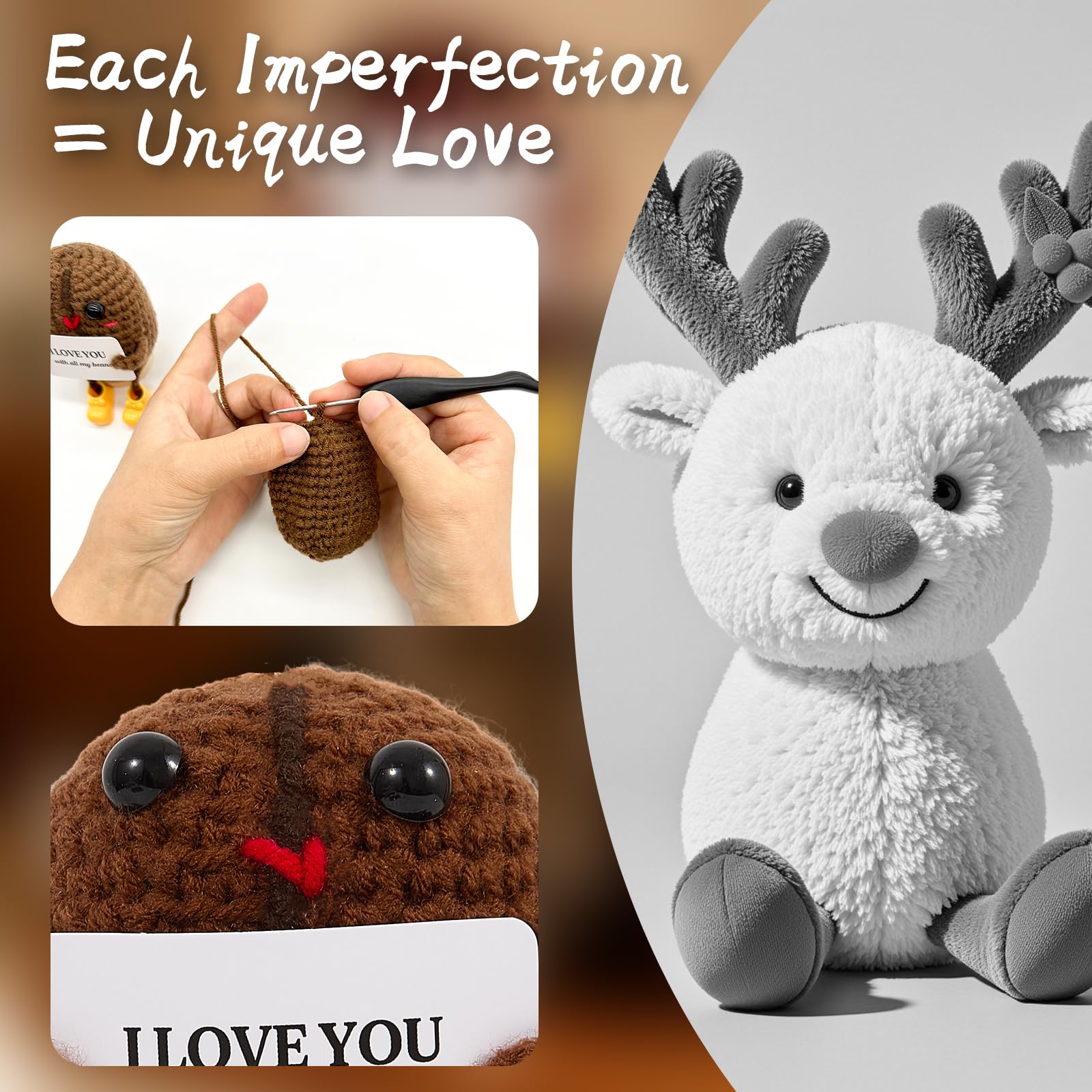 Pudthin anillo-llavero compartido amigurumi, perfecto para llevar tu conexión diaria.