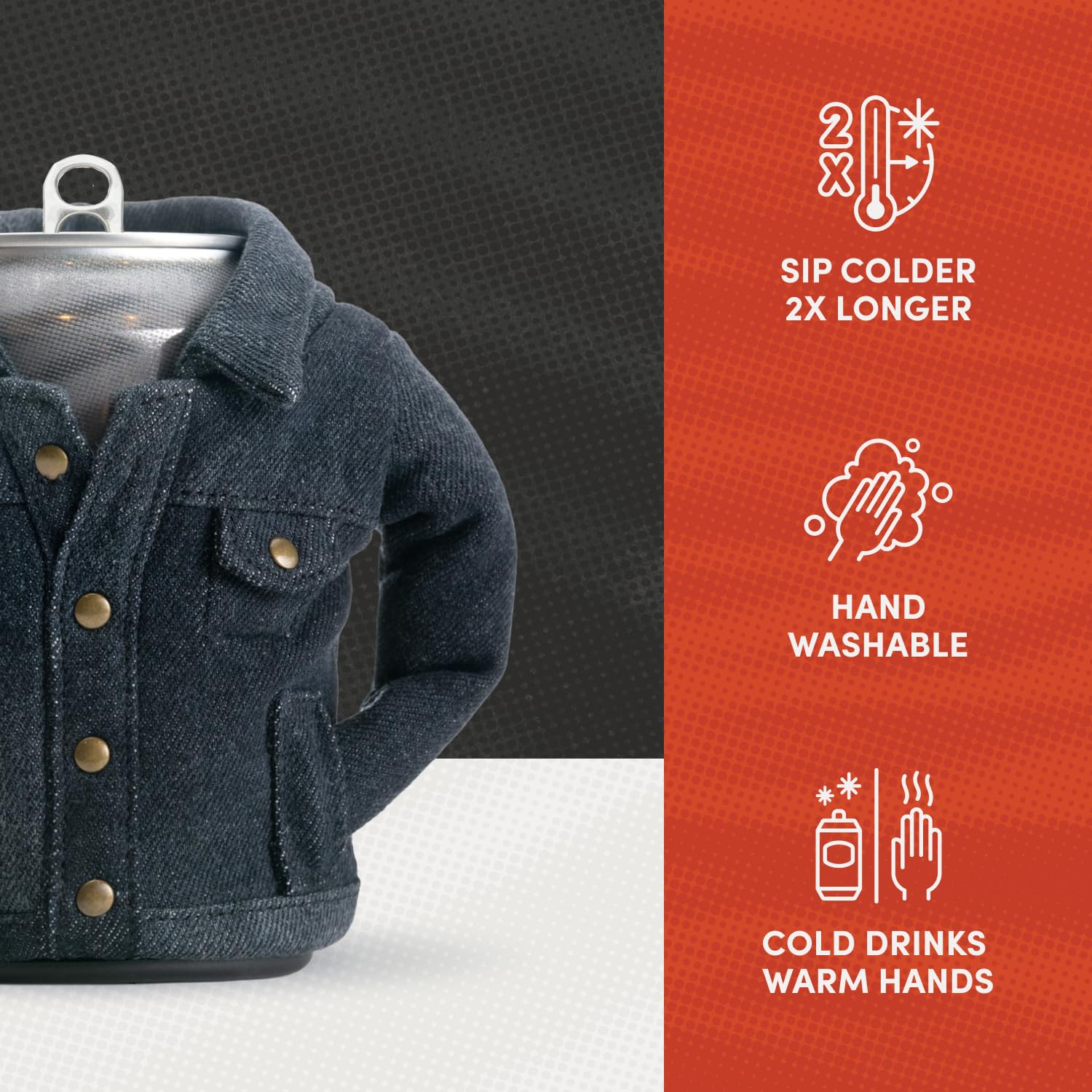 Puffin diseño denim para bebidas frías en cualquier ocasión.