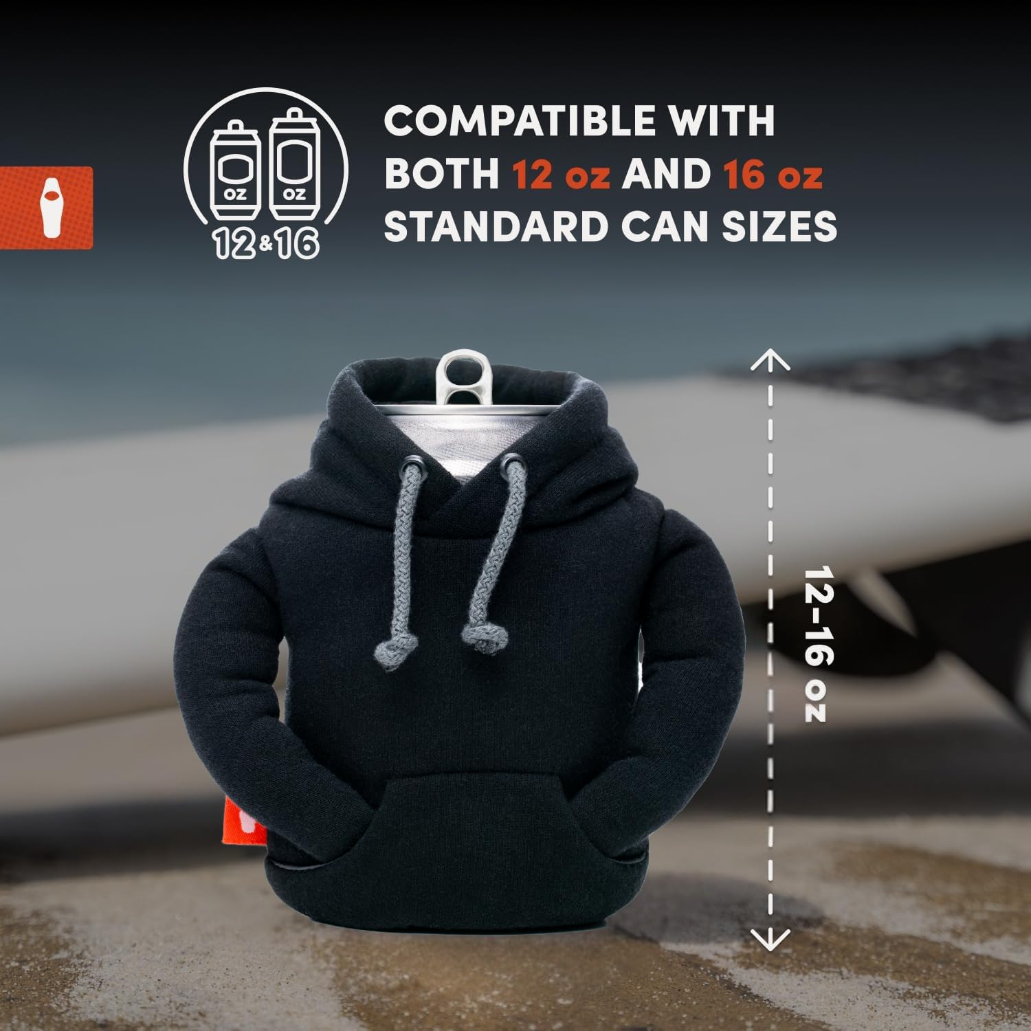 Puffin Hoodie muestra doble aislamiento para 12 y 16 oz
