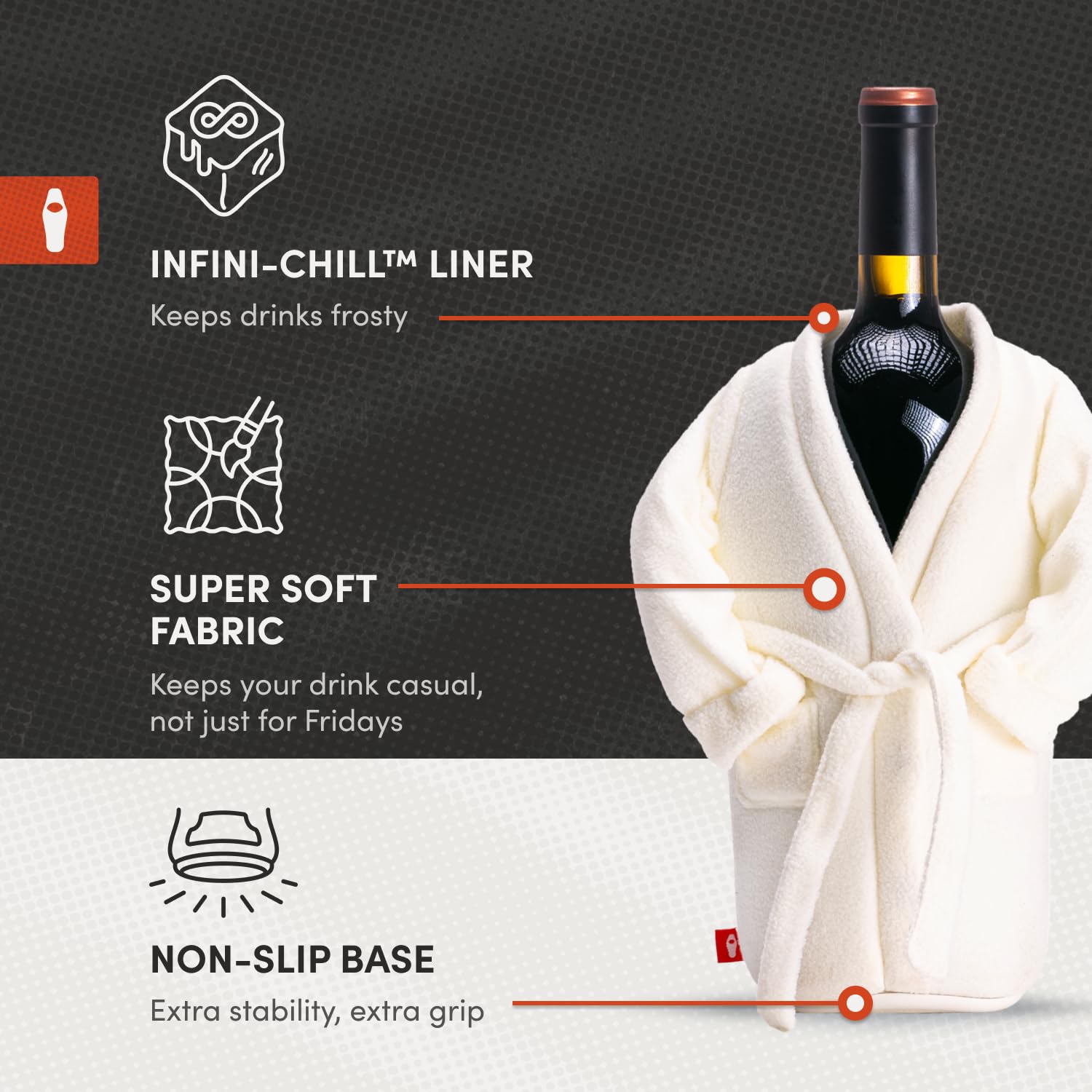 Puffin Resort Robe para picnic-playa facilita enfriar bebidas al aire libre.