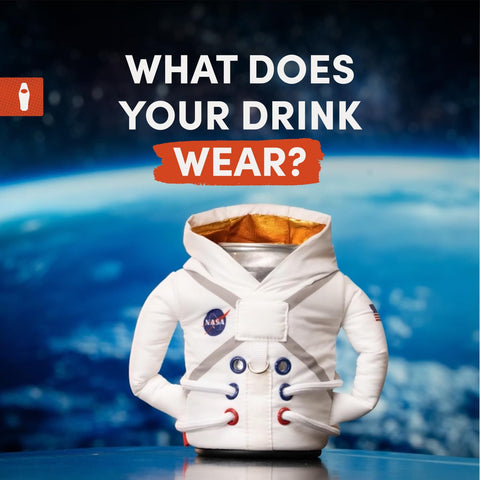 Puffin Space Suit Jacket, imagen de empaque, regalo para amantes de bebidas frías.