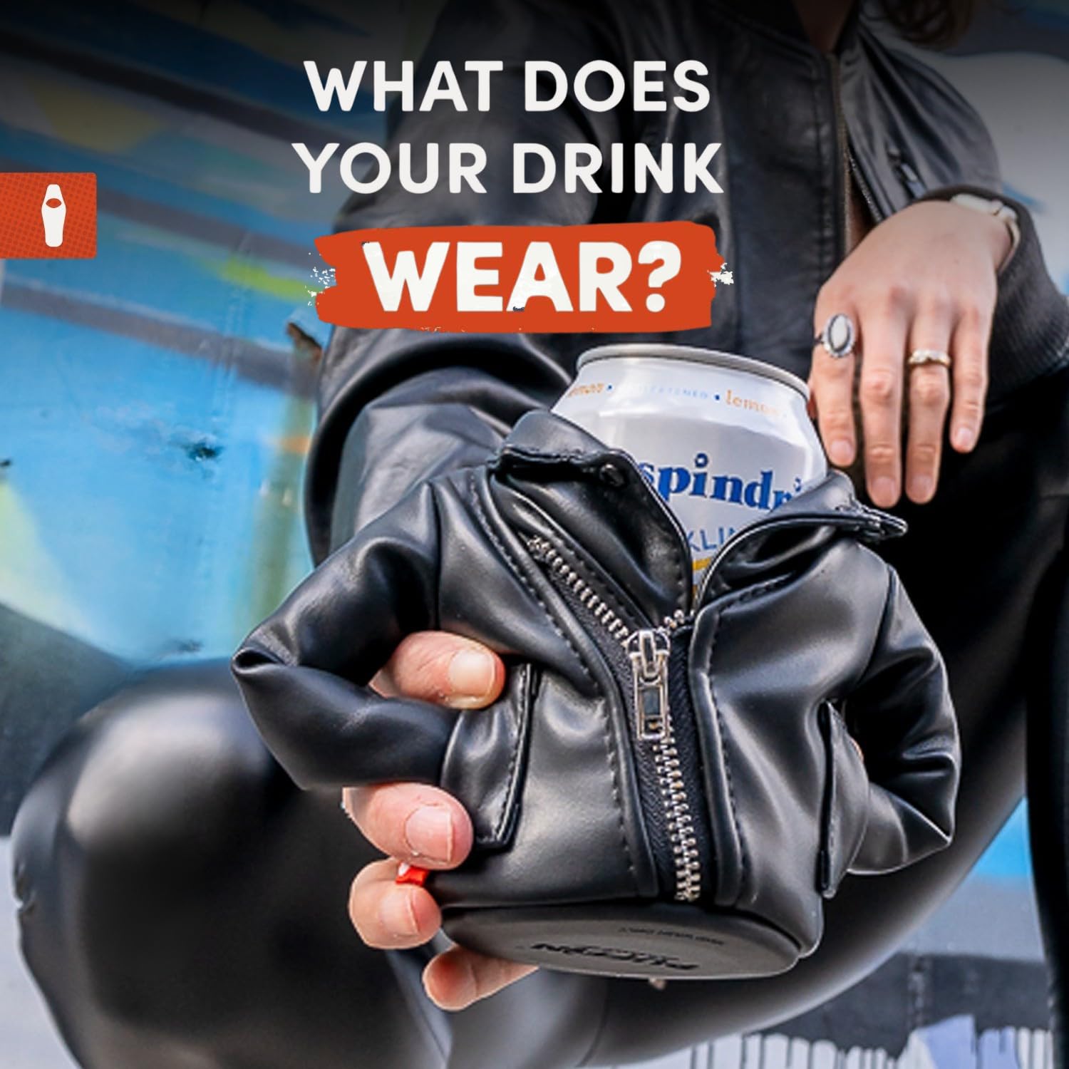 Puffin uso exterior con bebidas, perfecto para camping o paseos.