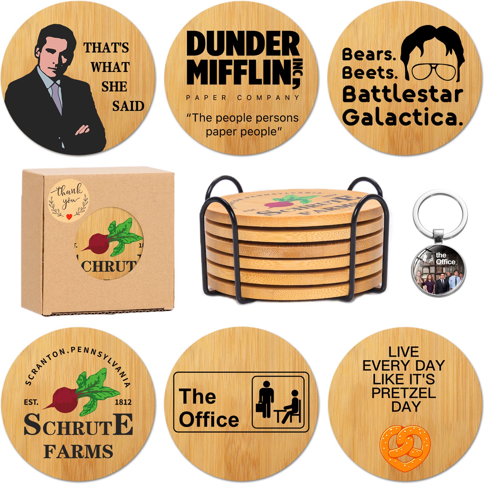 PuGez posavasos The Office Dwight Schrute, protección elegante para mesas.