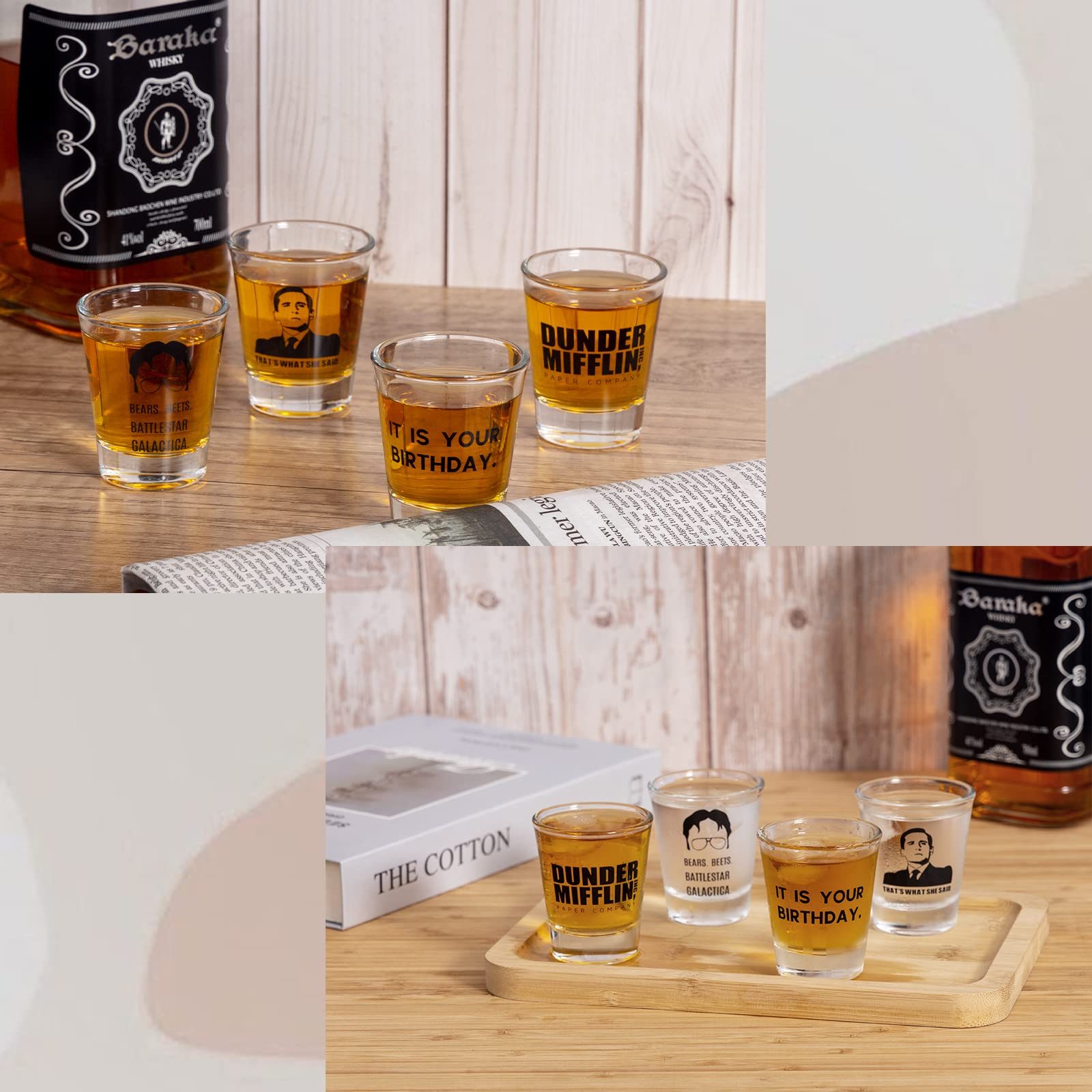 Regalo PuGez: vasos chupito de oficina para fans de la cultura de oficina.