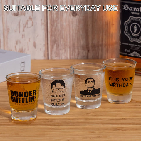 Vasos chupito PuGez de oficina con diseño brillante para la barra del hogar.