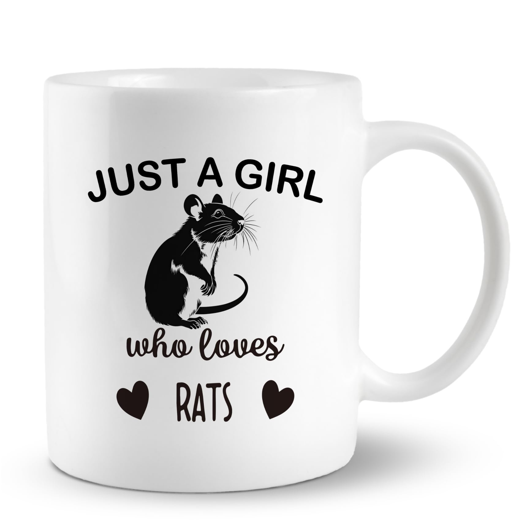 Taza PUHEI para amantes de ratas con asa ergonómica, ideal para café diario.