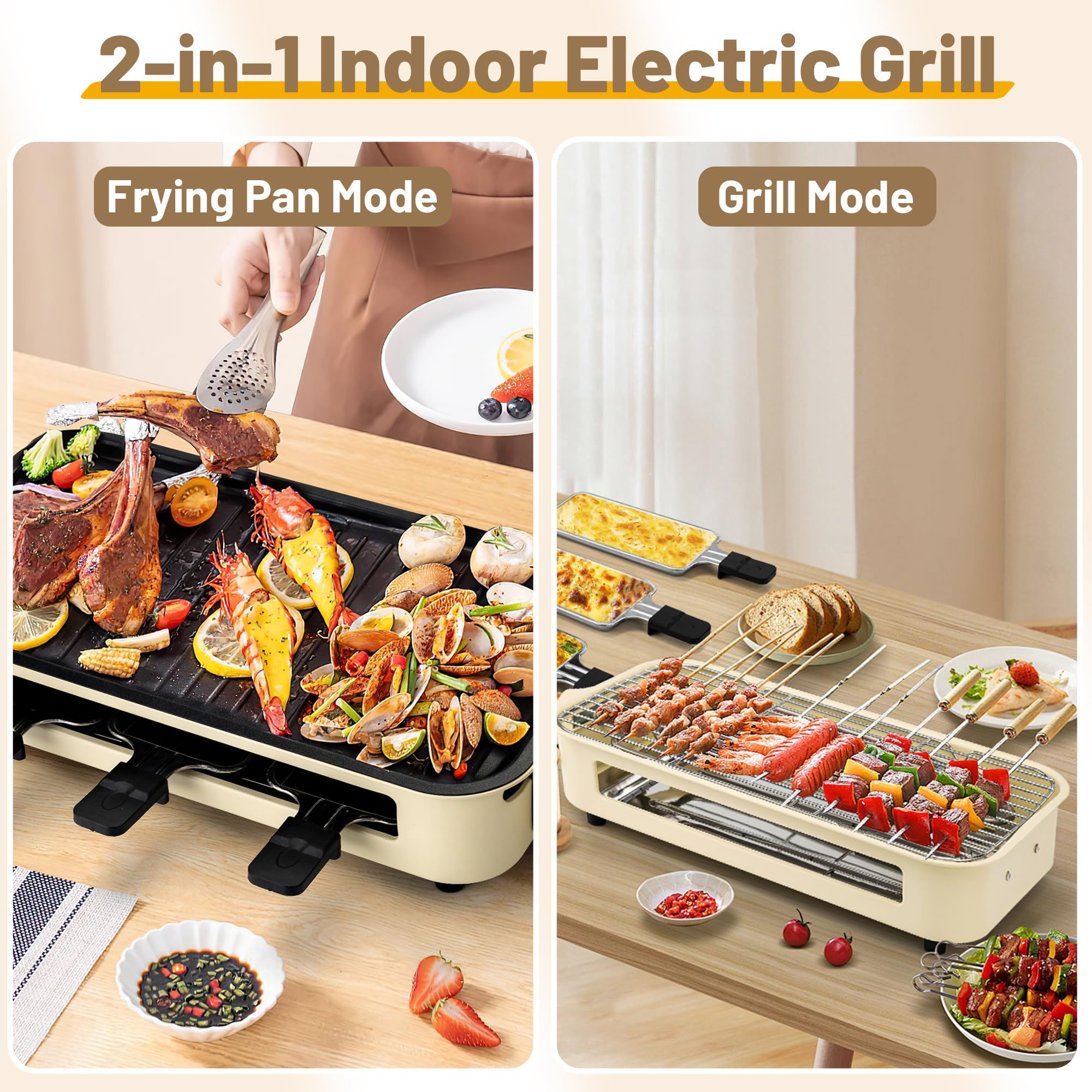 Pukomc parrilla de gran tamaño ideal para familias