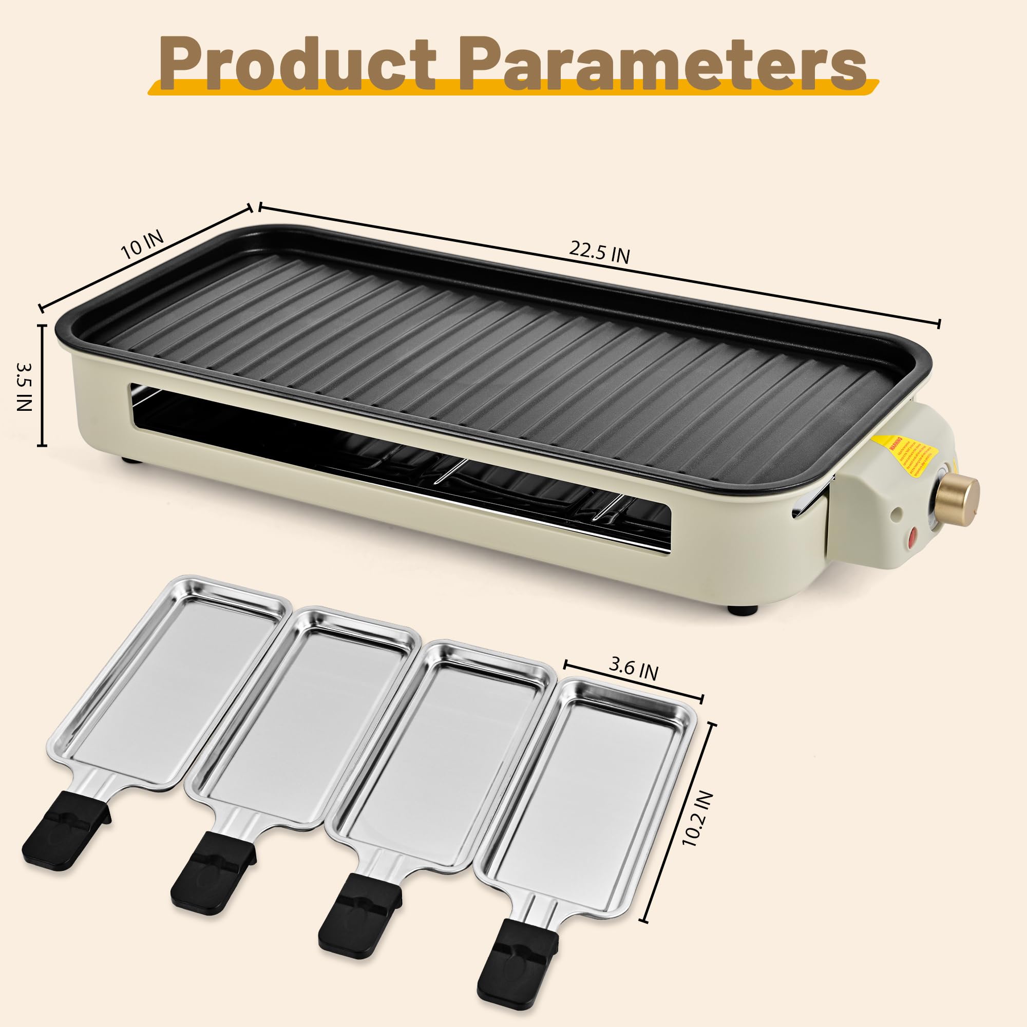Pukomc sartenes Raclette para derretir queso