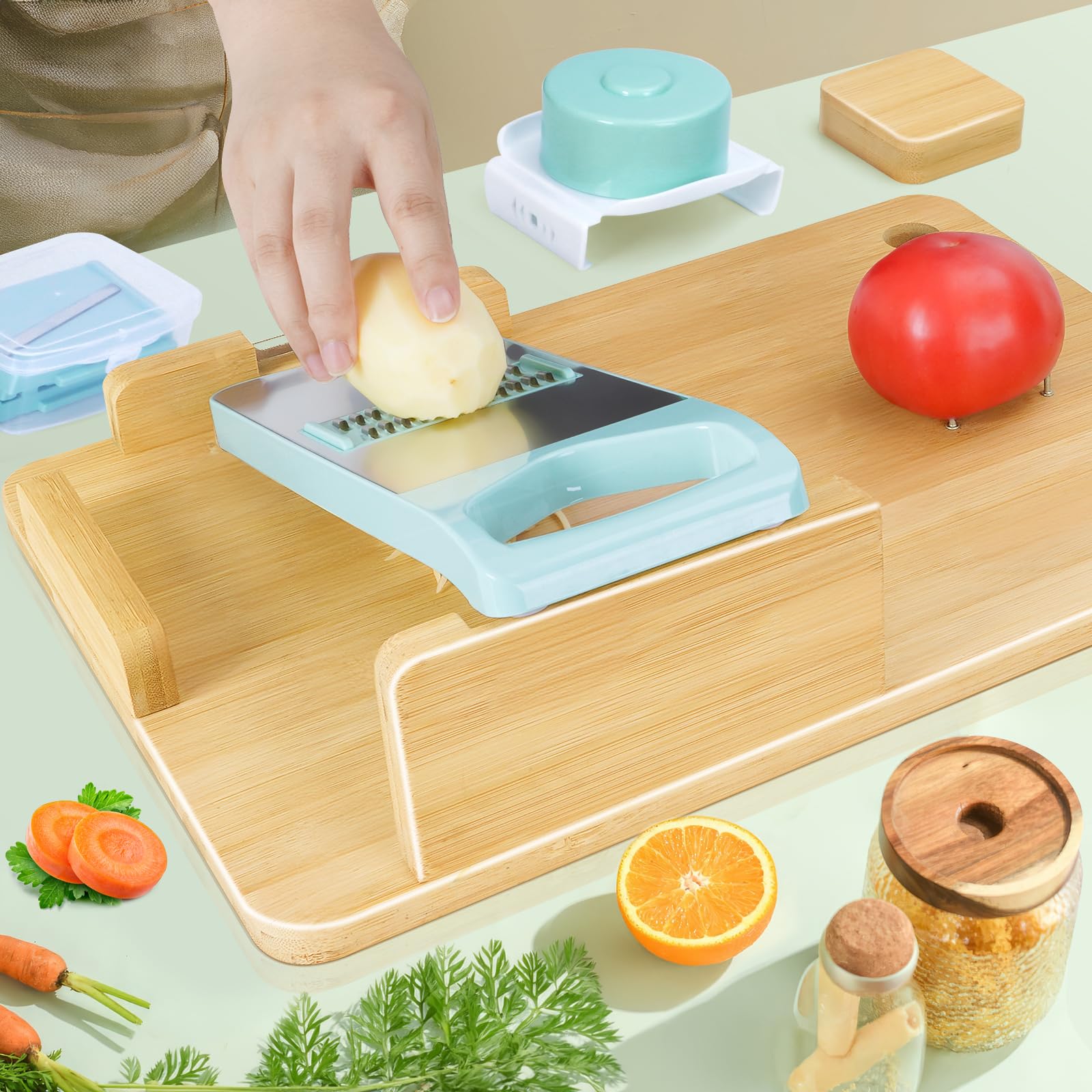PulPalet cortador de vegetales seis cuchillas prepara verduras con una sola mano.