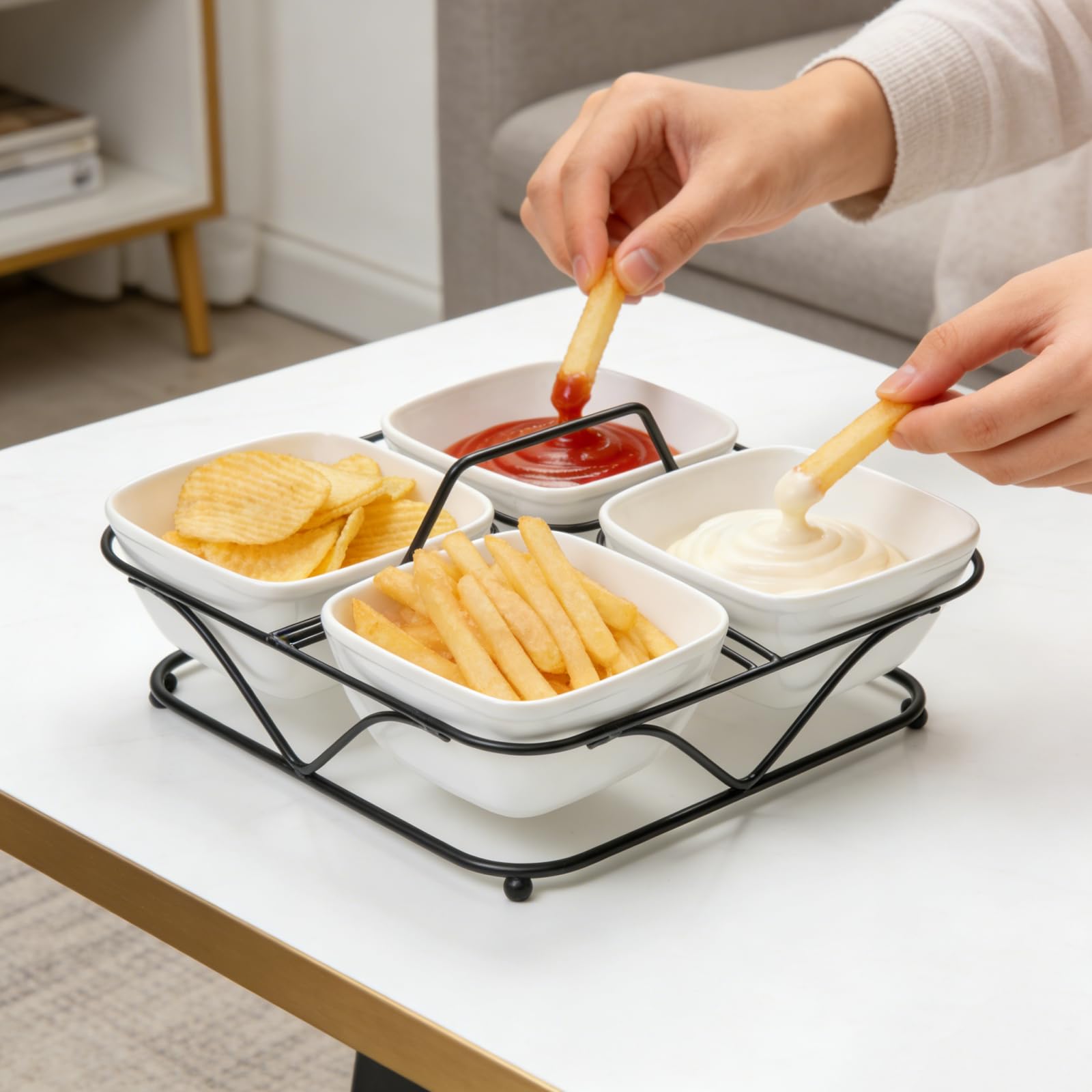 Pumtus base metálica resistente que mantiene estable la bandeja.