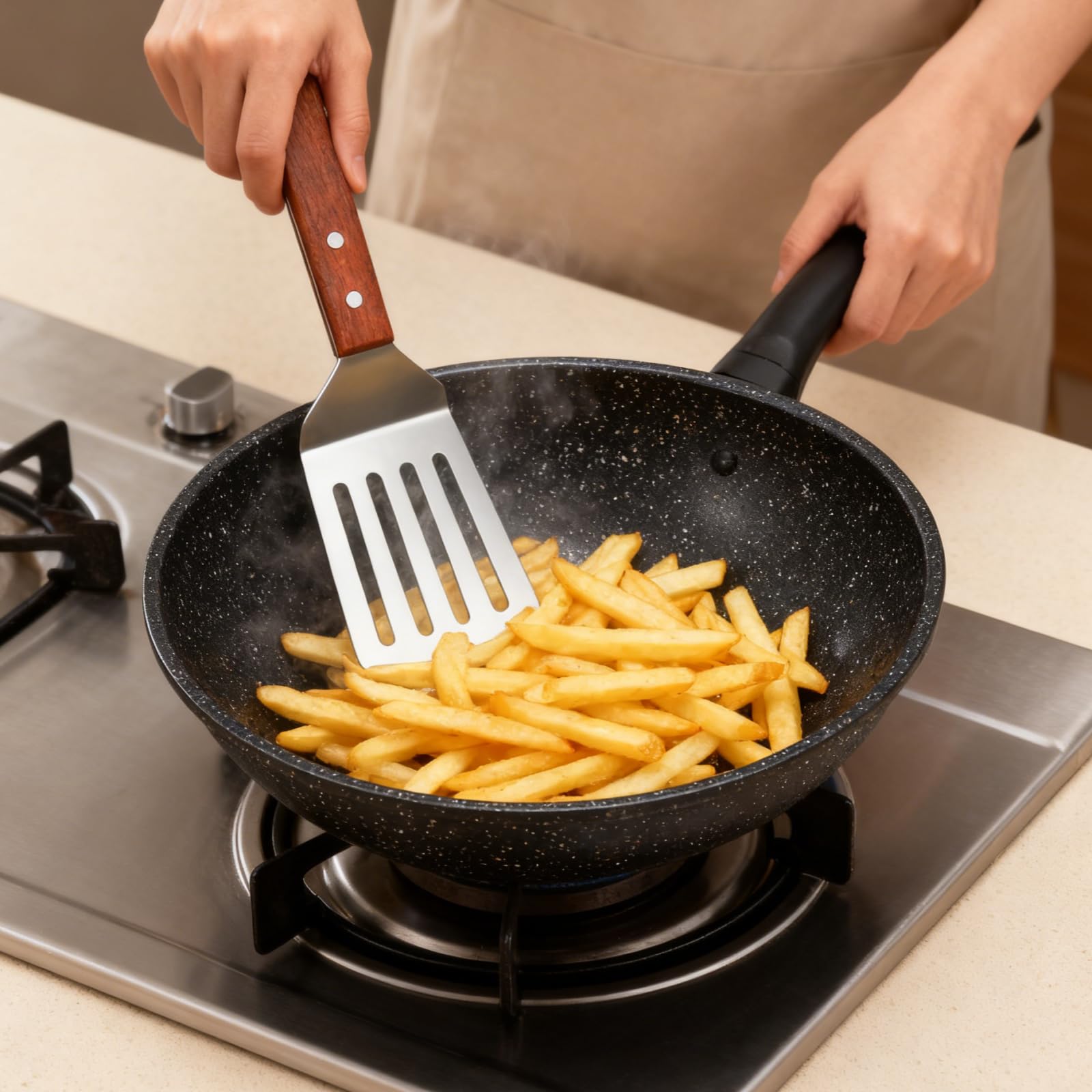 Pumtus, juego de espátulas para cocinar hamburguesas y pescados