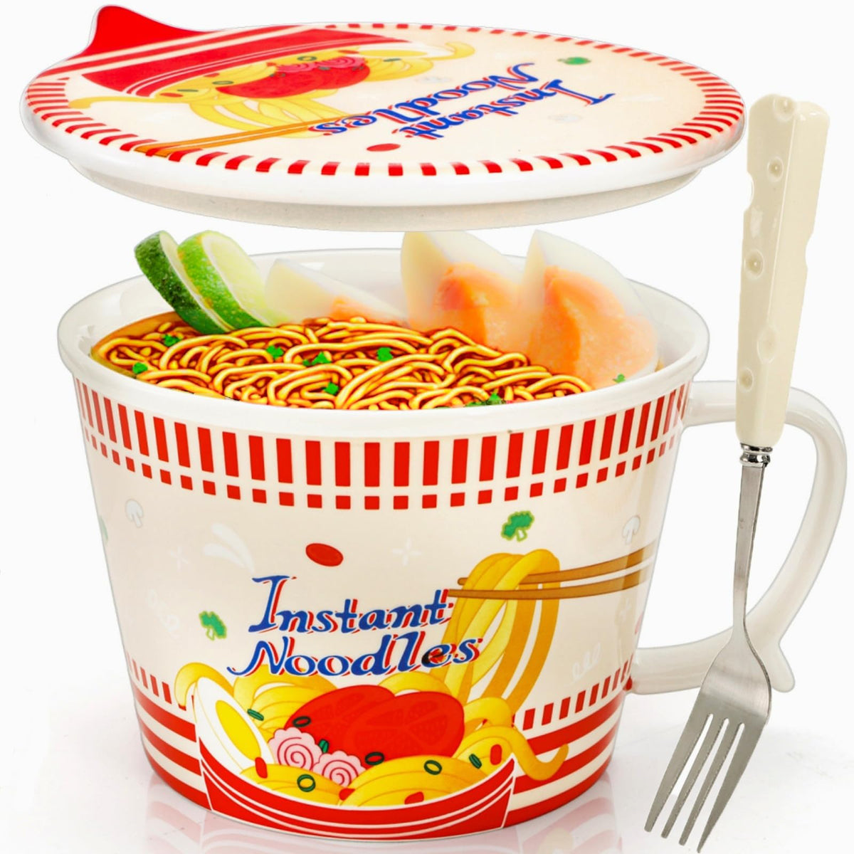 Pumtus tazón ramen cerámico con tapa, mantiene caliente la sopa por más tiempo