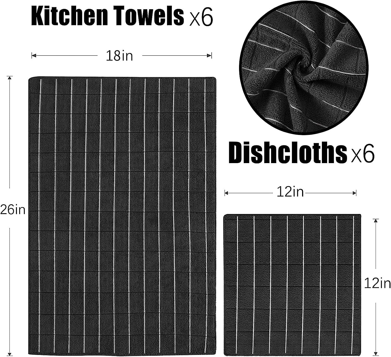 Puomue: paños de cocina microfibra 12x12, absorbentes para secar vasos y cubiertos.