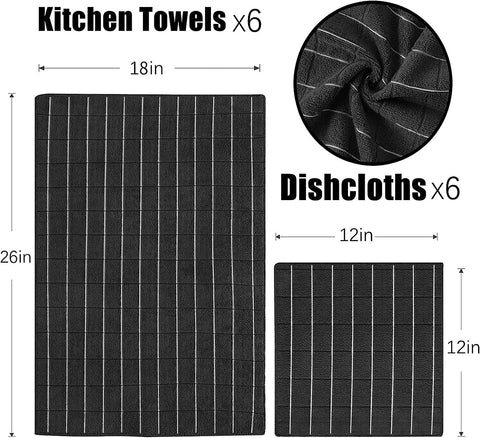 Puomue: paños de cocina microfibra 12x12, absorbentes para secar vasos y cubiertos.