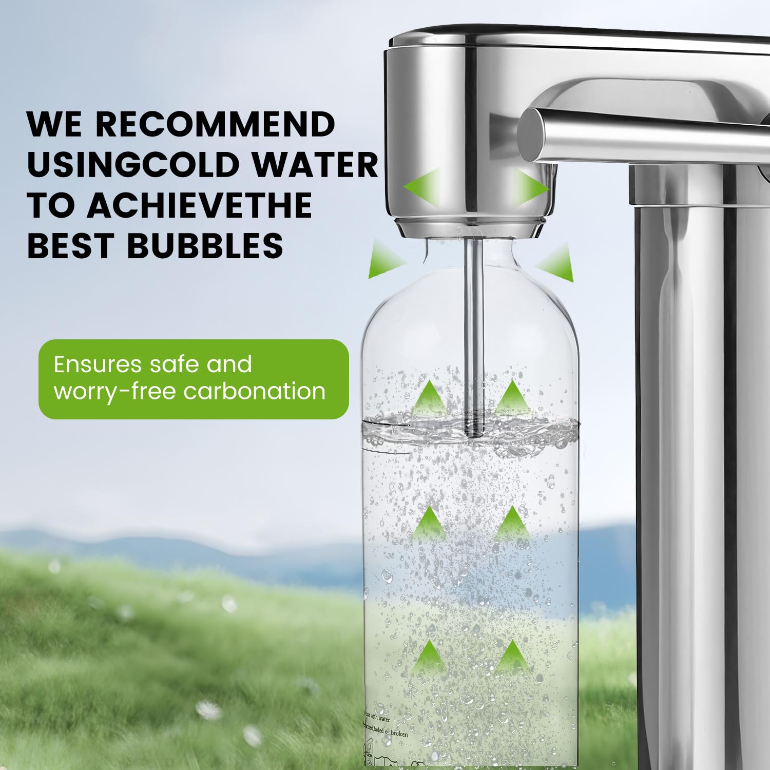 Pupdumm carbonatador-botella-pet-sin-bpa, ligera y segura.