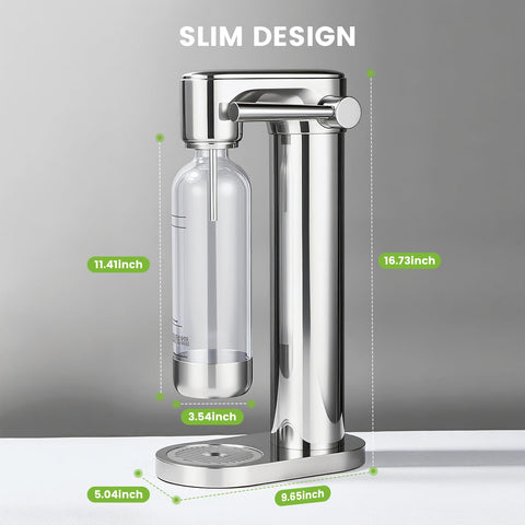 Pupdumm carbonatador-diseño-compacto, ahorro de espacio.