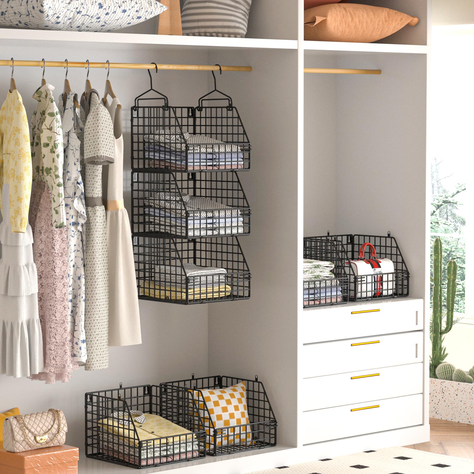 PUPPYCUTE cesta-colgante-para-armario-pared organizada en pared.