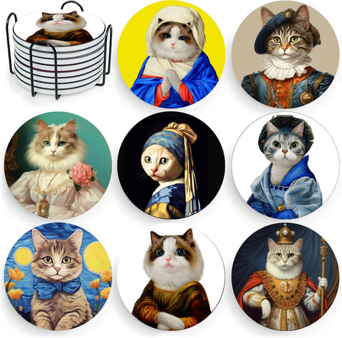 Puraikcmi posavasos gatos arte clasico para mesa elegante