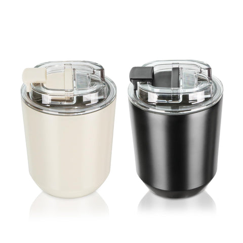 Puraville dos tazas 10 onzas con tapa: set de viaje práctico para café.