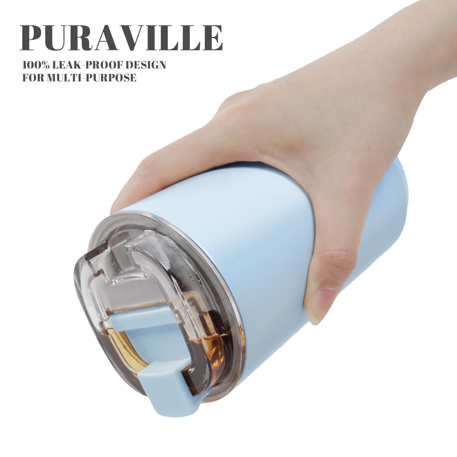 Puraville diseño delgado y ergonómico facilita agarrarla con una mano.