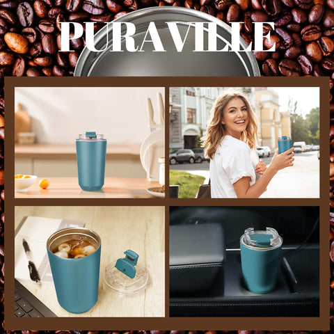 Puraville taza para uso diario y viaje, cómodo de llevar