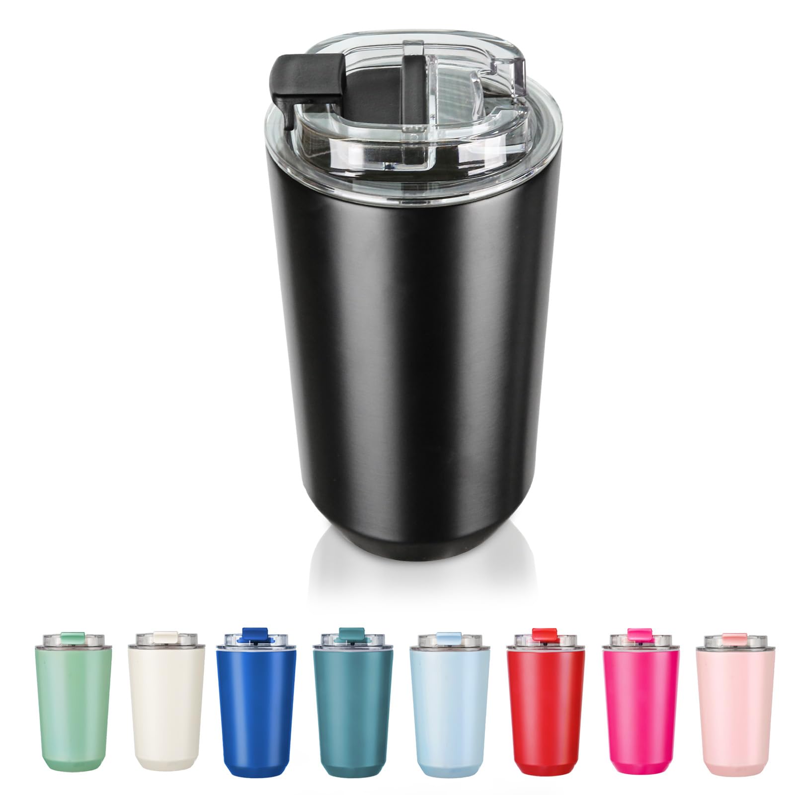 Puraville tumbler termico 14oz con tapa abatible mantiene bebidas a temperatura ideal.