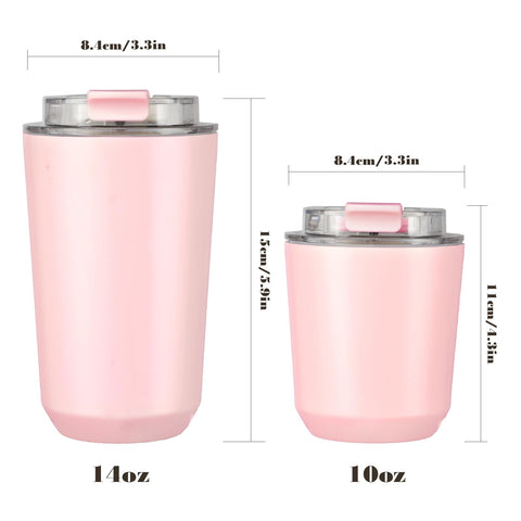 Puraville vaso aislado 14oz rosa, acabado mate, agarre cómodo y anti huellas.