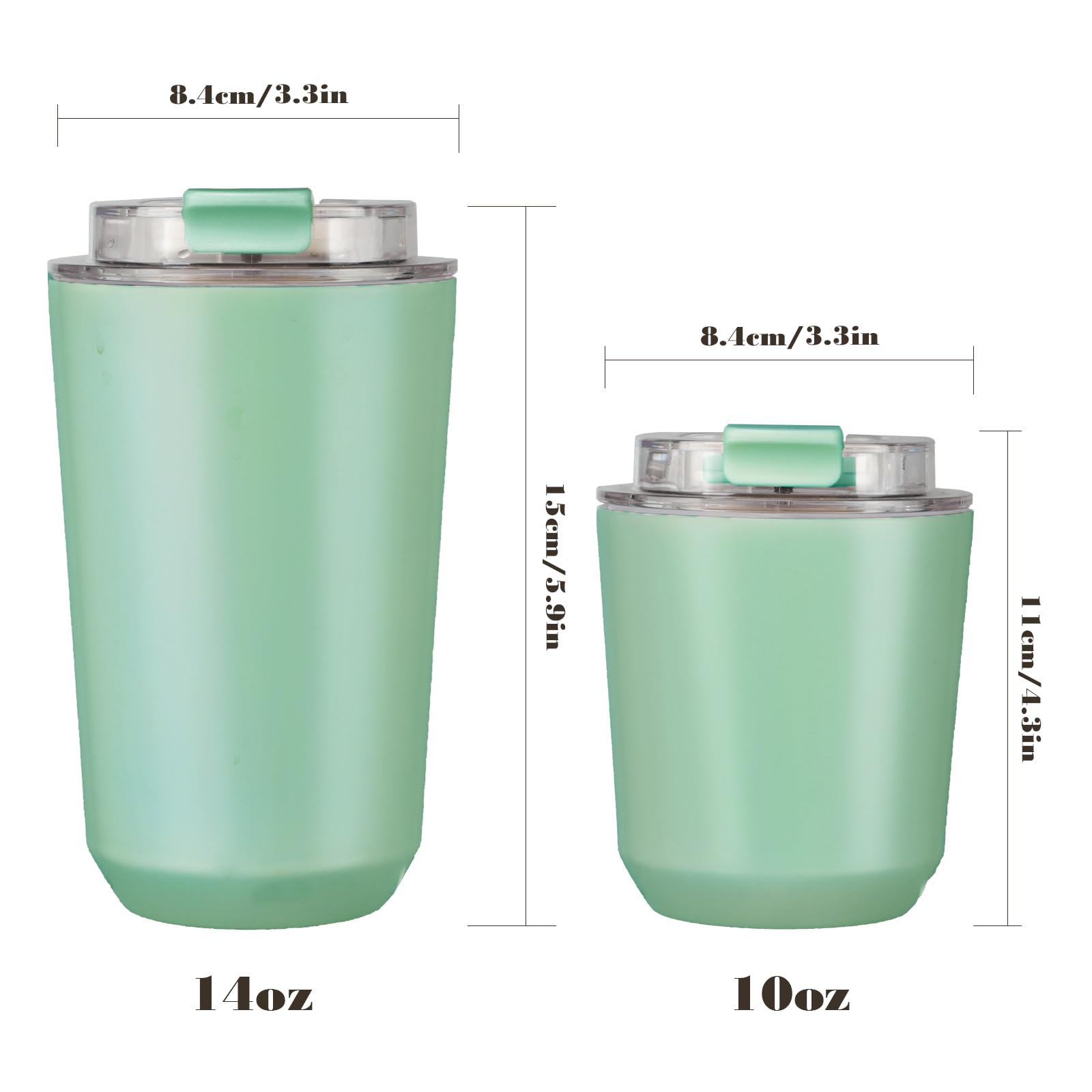 Puraville vaso termico aislado verde, ideal para fríos largos y bebidas calientes en viaje.