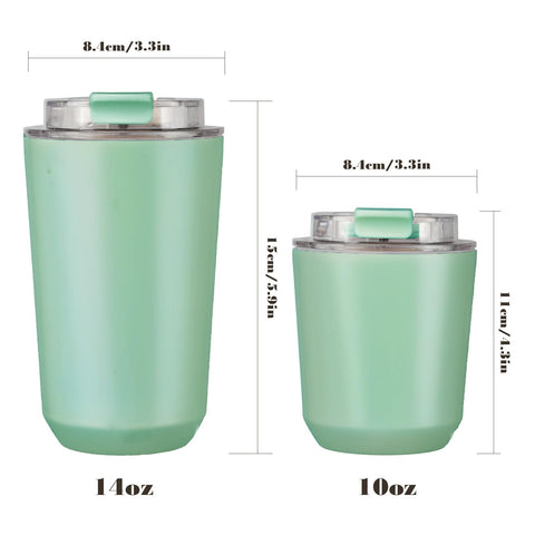 Puraville vaso termico aislado verde, ideal para fríos largos y bebidas calientes en viaje.